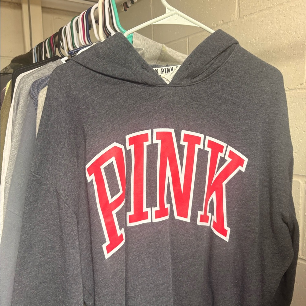 Victoria's Secret PINK Gray crop Hoodie